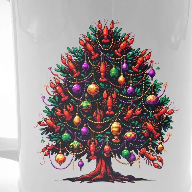 Crawfish Crayfish Mardi Gras Tree New Orleans Festival Front & Back Beer Stein