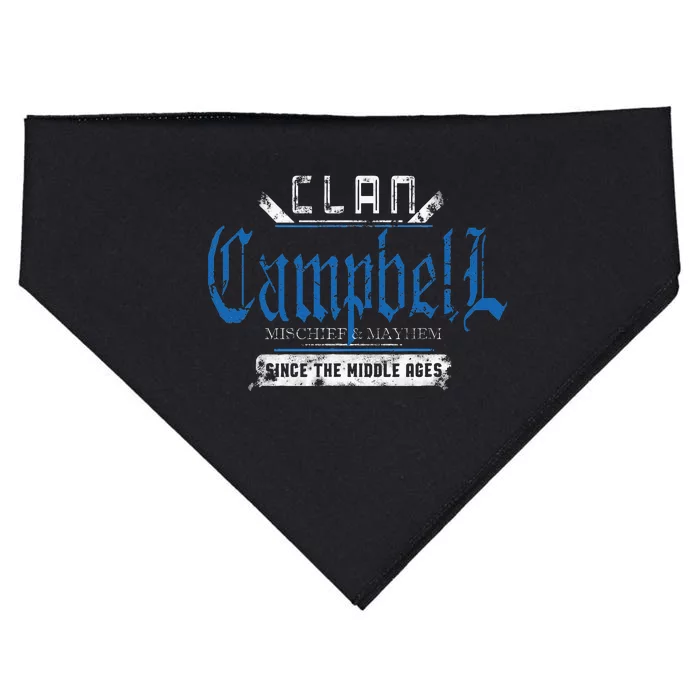 Clan Campbell Mischief And Mayhem Since The Middle Ages USA-Made Doggie Bandana