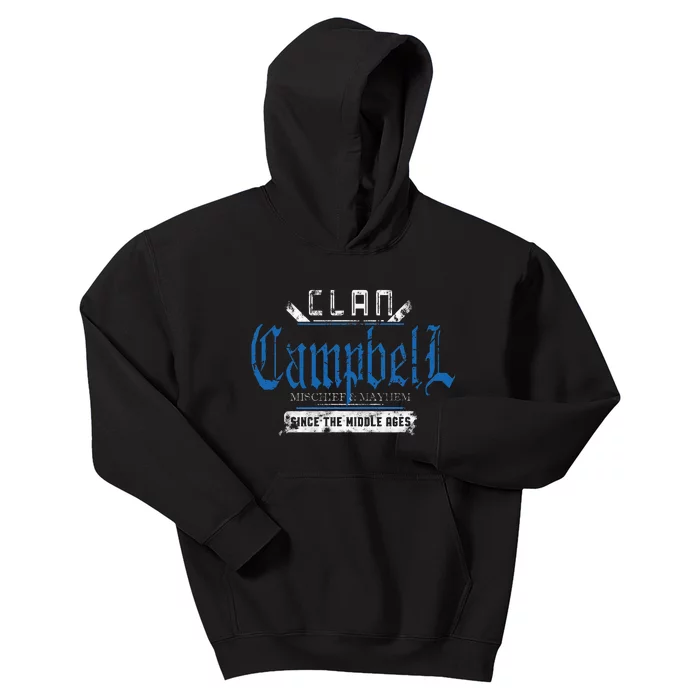 Clan Campbell Mischief And Mayhem Since The Middle Ages Kids Hoodie