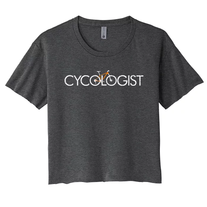 Cycologist Cool MTB Cycling Bike Bicycle Fathers Day Women's Crop Top Tee