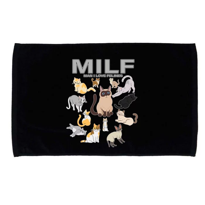 Cute Cats MILF Man I Love Felines Microfiber Hand Towel