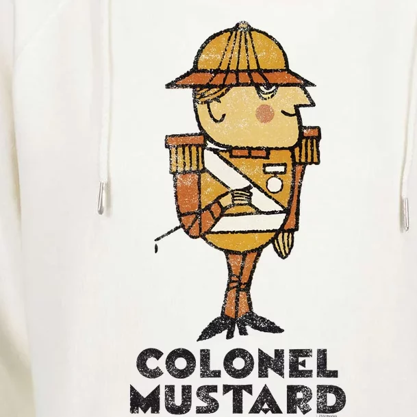 Clue Colonel Mustard Retro Poster Womens Funnel Neck Pullover Hood