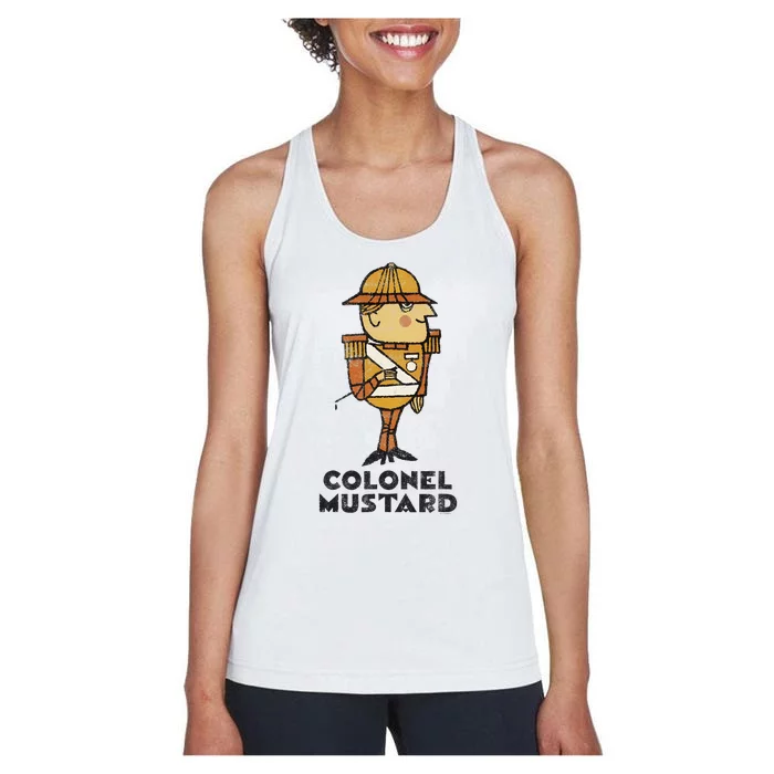 Clue Colonel Mustard Retro Poster Women's Racerback Tank