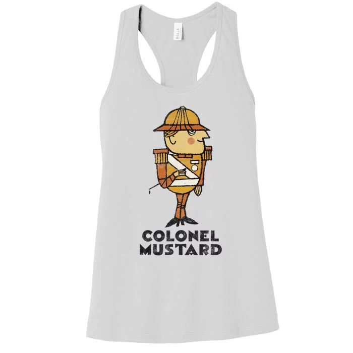 Clue Colonel Mustard Retro Poster Women's Racerback Tank