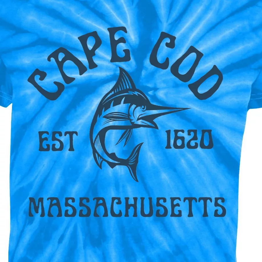 Cape Cod Massachusetts Fishing Marlin Fish Beach Boating Meaningful Gift Kids Tie-Dye T-Shirt