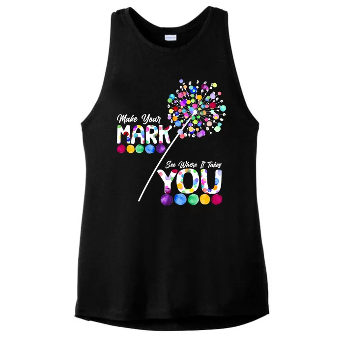 Cute Colorful Make Your Mark See Where It Takes You International Dot Day Ladies Tri-Blend Wicking Tank