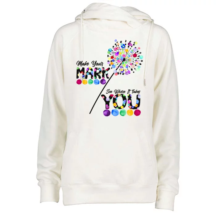 Cute Colorful Make Your Mark See Where It Takes You International Dot Day Womens Funnel Neck Pullover Hood