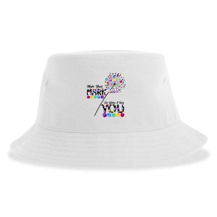 Cute Colorful Make Your Mark See Where It Takes You International Dot Day Sustainable Bucket Hat