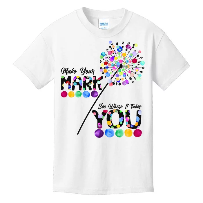 Cute Colorful Make Your Mark See Where It Takes You International Dot Day Kids T-Shirt