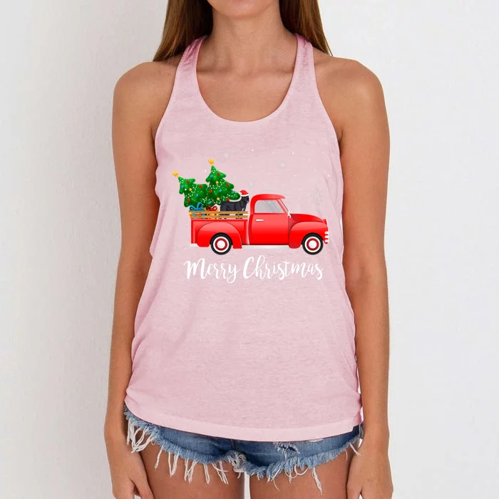 Cane Corso Mastiff Red Truck Christmas Tree Xmas Dog Lover Gift Women's Knotted Racerback Tank