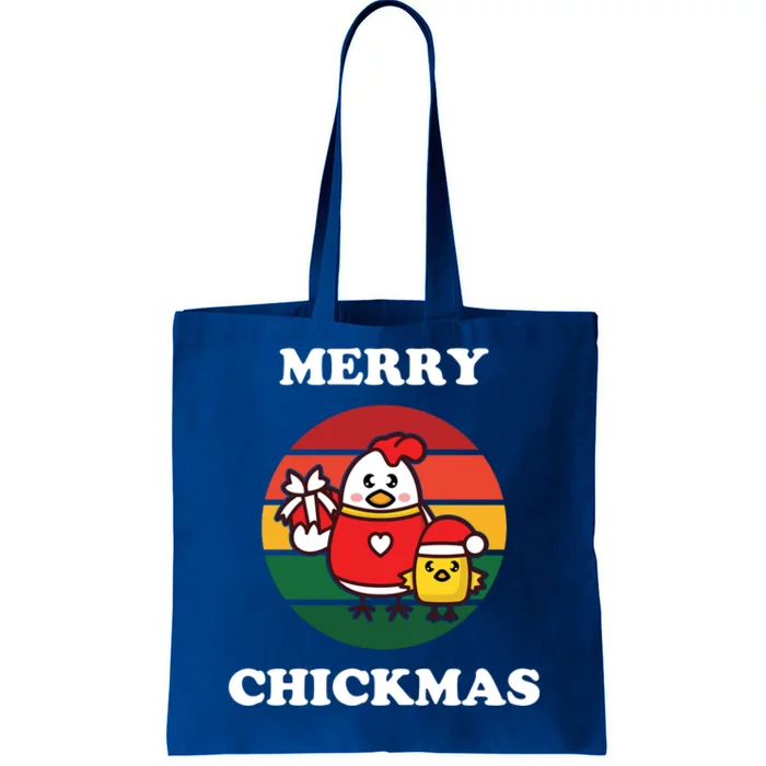 Cute Chicken Merry Chickmas Funny Xmas Pet Baby Chick Family Gift Tote Bag