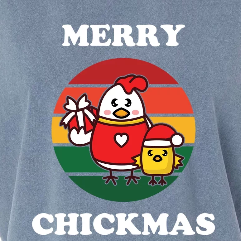 Cute Chicken Merry Chickmas Funny Xmas Pet Baby Chick Family Gift Garment-Dyed Women's Muscle Tee