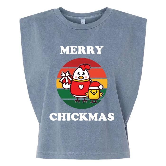 Cute Chicken Merry Chickmas Funny Xmas Pet Baby Chick Family Gift Garment-Dyed Women's Muscle Tee