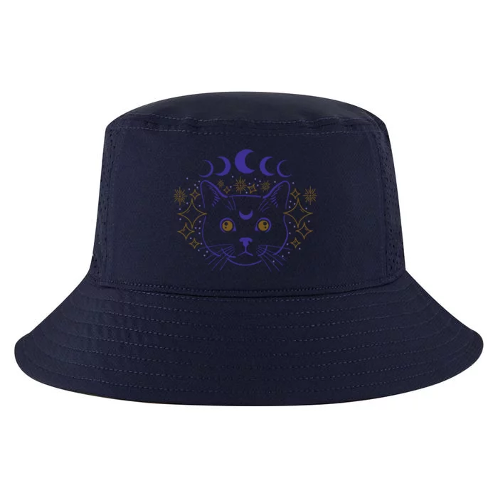 Celestial Cat Moon Phases Anime Witch Whimsigoth Aesthetic Meaningful Gift Cool Comfort Performance Bucket Hat