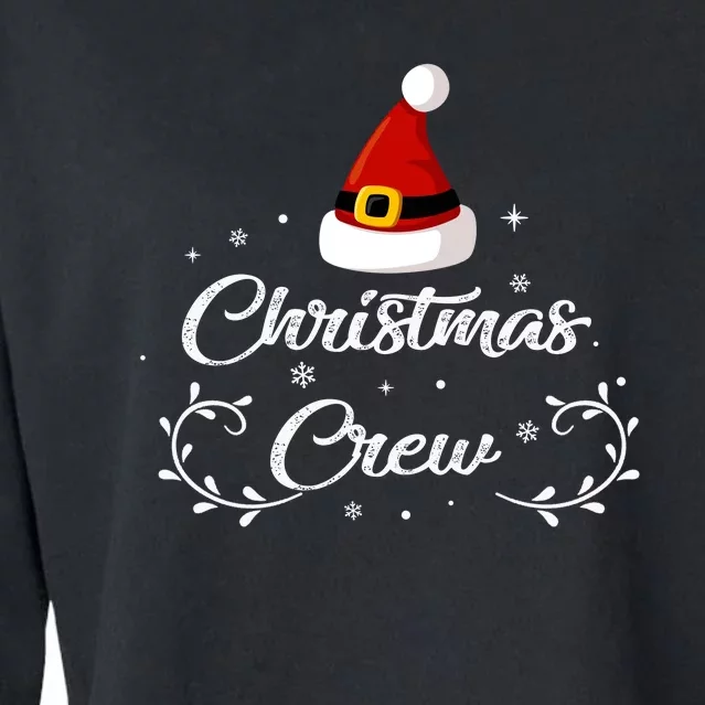 Christmas Crew Merry Christmas Hat Santa Cropped Pullover Crew