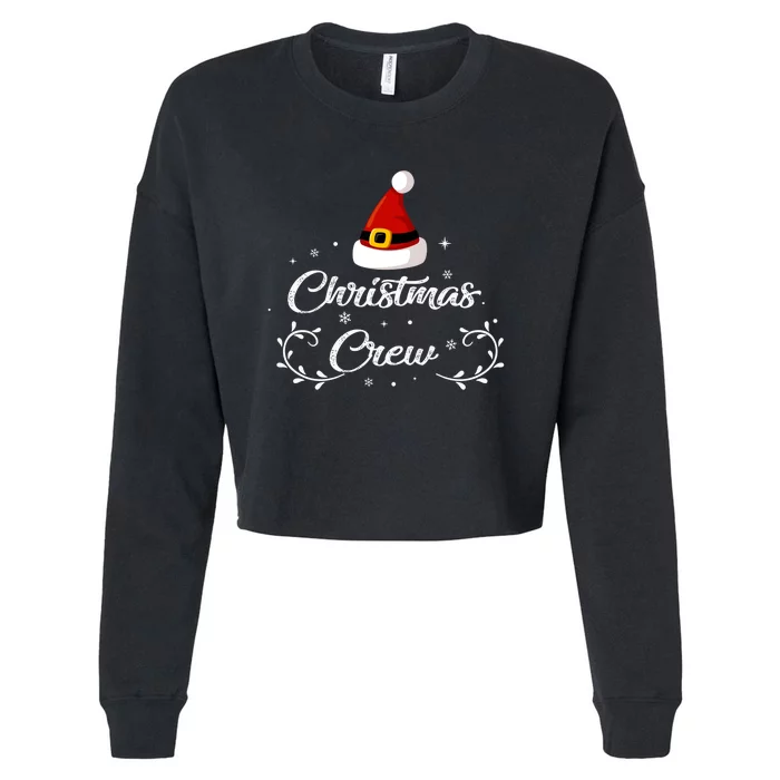 Christmas Crew Merry Christmas Hat Santa Cropped Pullover Crew