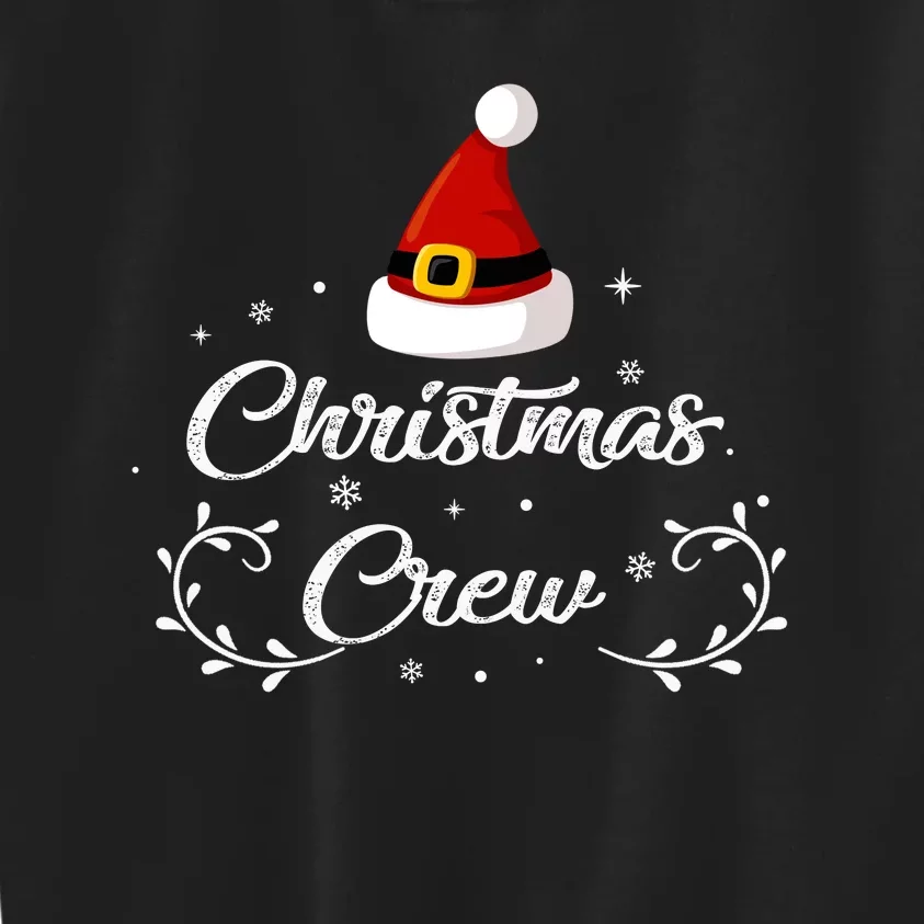 Christmas Crew Merry Christmas Hat Santa Kids Sweatshirt