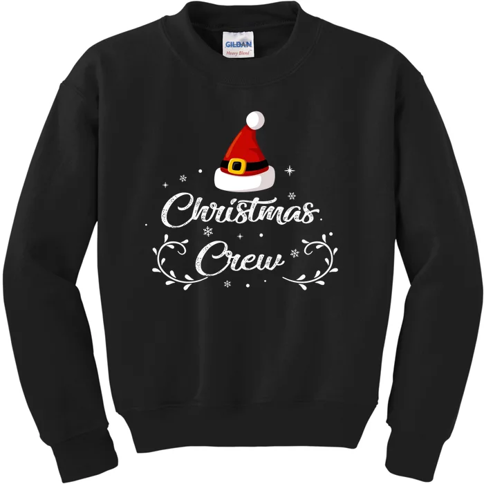 Christmas Crew Merry Christmas Hat Santa Kids Sweatshirt