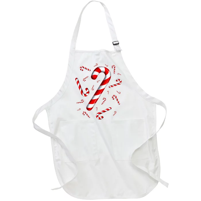 Candy Cane Merry And Bright Red And White Candy Costume Full-Length Apron With Pocket