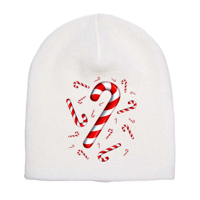 Candy Cane Merry And Bright Red And White Candy Costume Short Acrylic Beanie