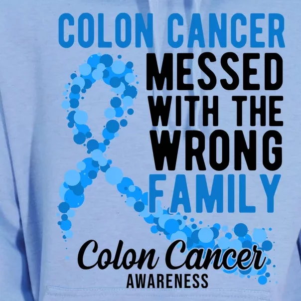 Colon Cancer Messed With Wrong Family Colon Cancer Awareness Unisex Surf Hoodie