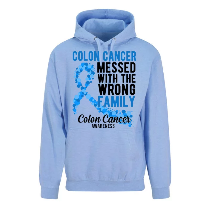 Colon Cancer Messed With Wrong Family Colon Cancer Awareness Unisex Surf Hoodie