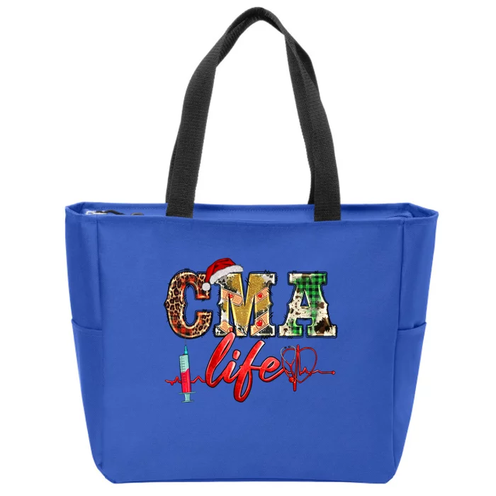 Christmas Certified Medical Assistant Cma Life Santa Squad Gift Zip Tote Bag