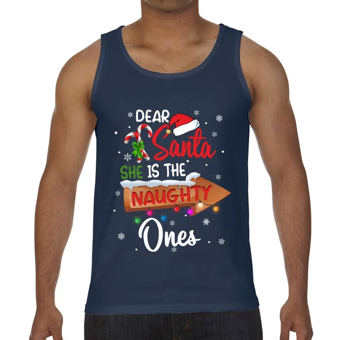 Christmas Couple Matching Dear Santa SheS The Naughty One Gift Comfort Colors® Tank Top