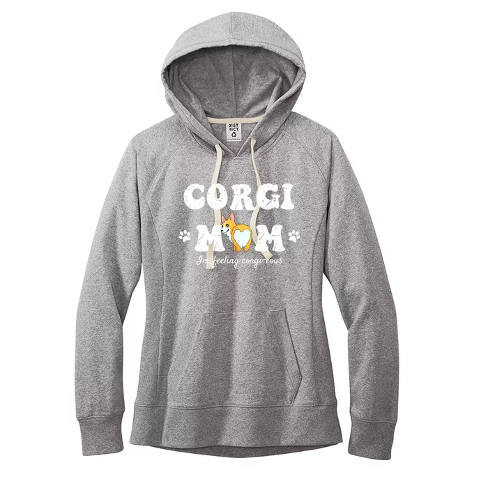 Cute Corgi Mom Pembroke Welsh And Dog Lover Meaningful Gift Women's Fleece Hoodie