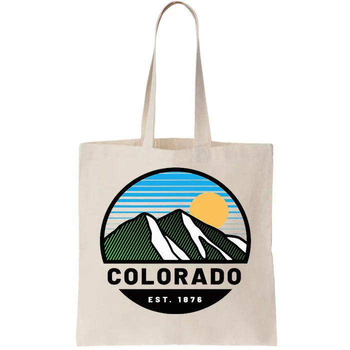 Cool Colorado Mountain Retro Sunset Novelty Fashion Tote Bag