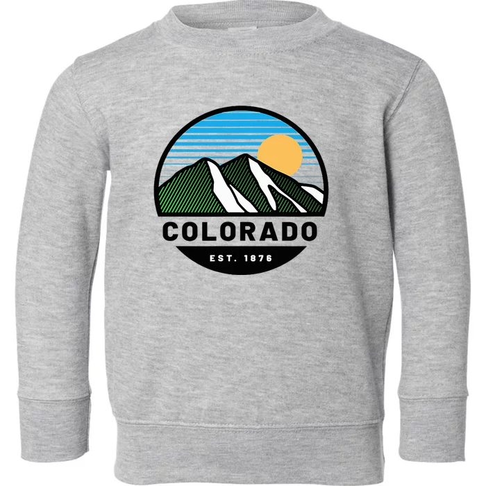 Cool Colorado Mountain Retro Sunset Novelty Fashion Toddler Sweatshirt