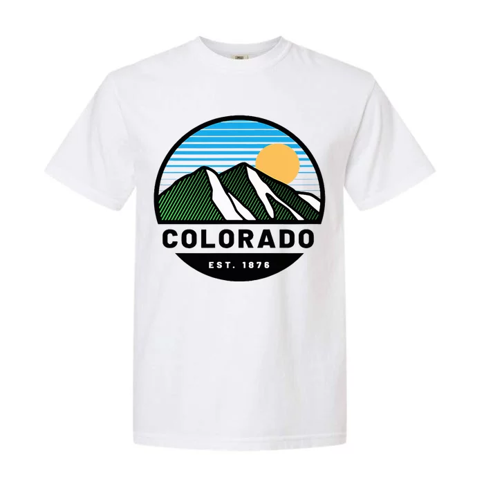 Cool Colorado Mountain Retro Sunset Novelty Fashion Garment-Dyed Heavyweight T-Shirt