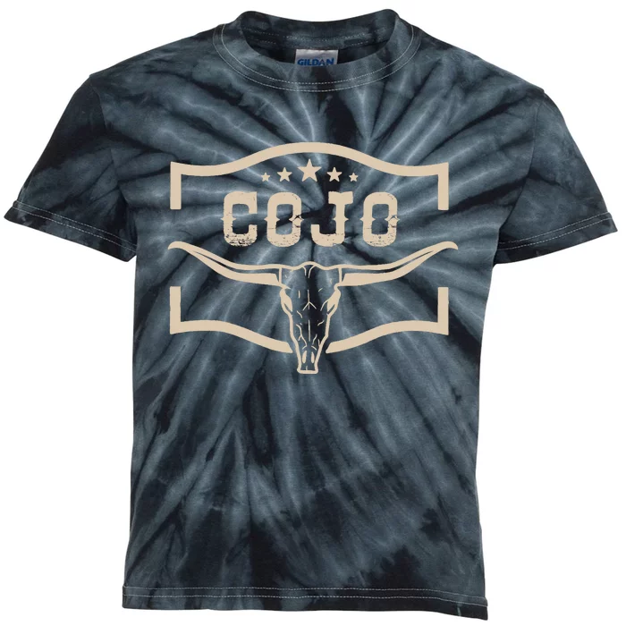 Cojo Country Music Cow Skull, Western Skull Kids Tie-Dye T-Shirt