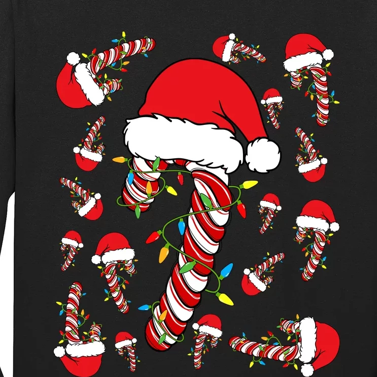 Candy Cane Merry And Bright Red And White Funny Christmas Long Sleeve Shirt