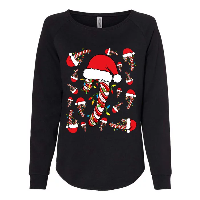 Candy Cane Merry And Bright Red And White Funny Christmas Womens California Wash Sweatshirt