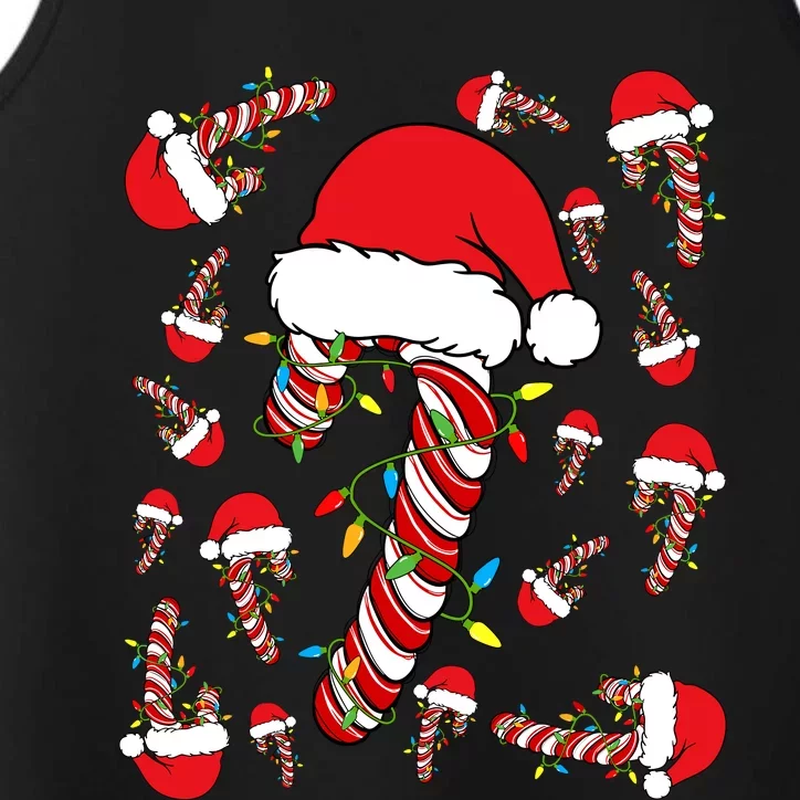 Candy Cane Merry And Bright Red And White Funny Christmas Performance Tank