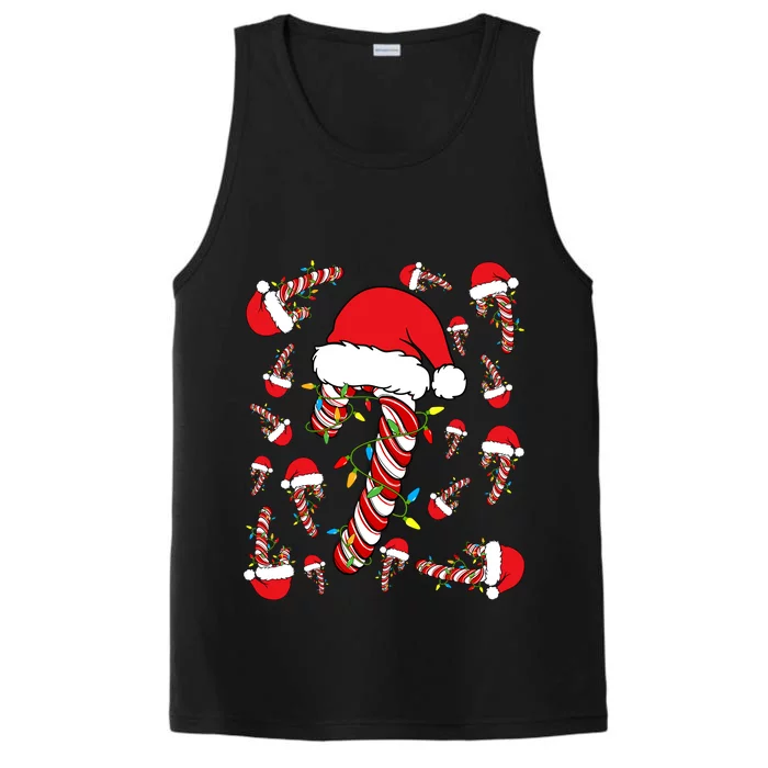 Candy Cane Merry And Bright Red And White Funny Christmas Performance Tank