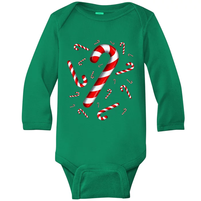 Candy Cane Merry And Bright Red And White Candy Costume Baby Long Sleeve Bodysuit