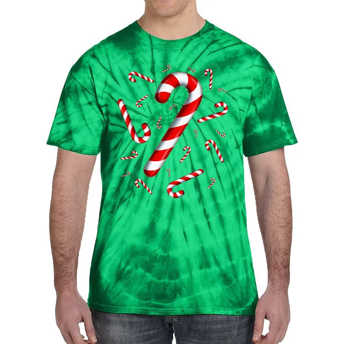 Candy Cane Merry And Bright Red And White Candy Costume Tie-Dye T-Shirt