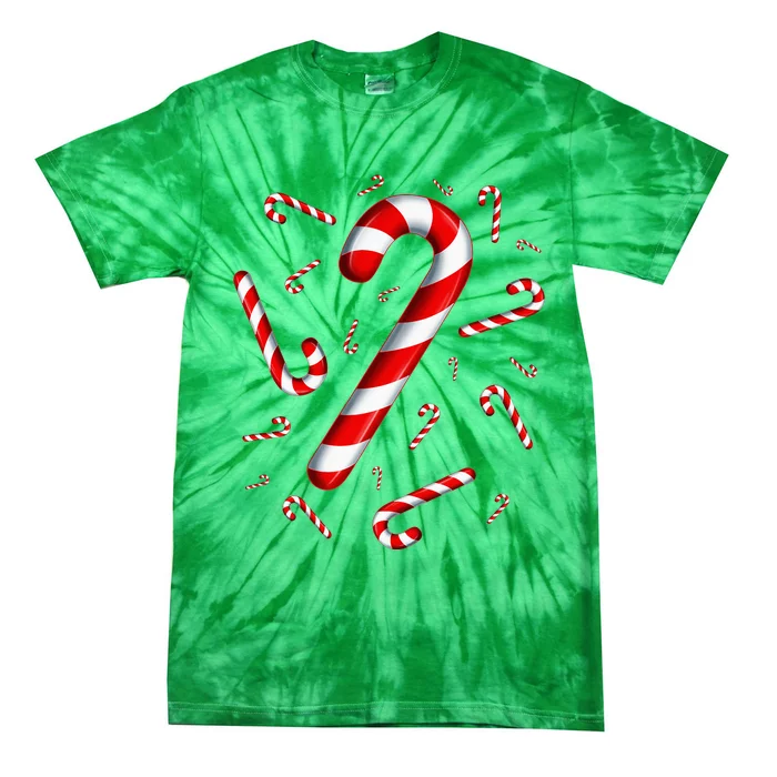 Candy Cane Merry And Bright Red And White Candy Costume Tie-Dye T-Shirt