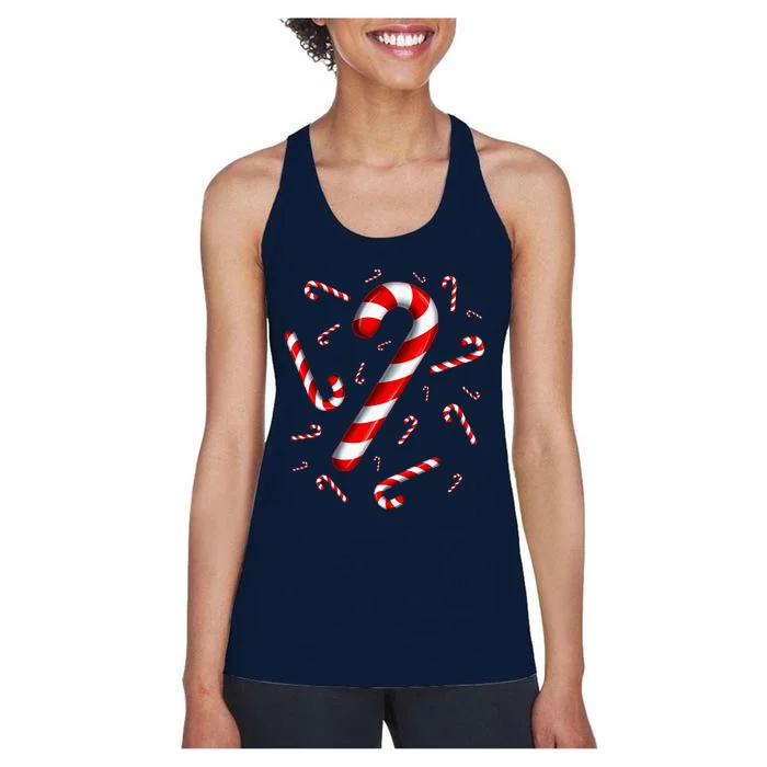 Candy Cane Merry And Bright Red And White Candy Costume Women's Racerback Tank