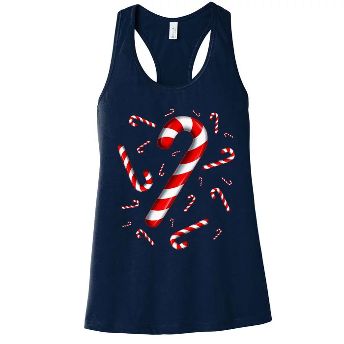 Candy Cane Merry And Bright Red And White Candy Costume Women's Racerback Tank