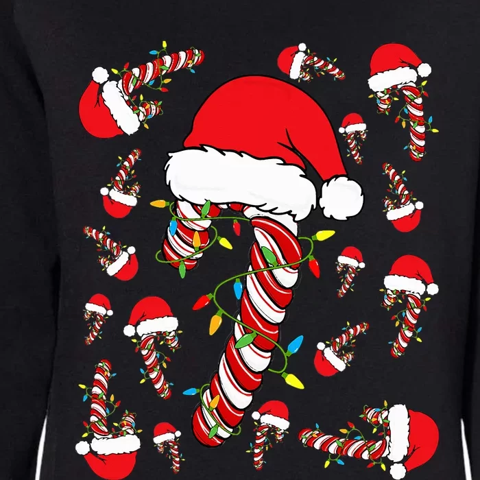 Candy Cane Merry and Bright Red and White Funny Christmas Womens California Wash Sweatshirt