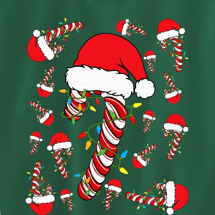 Candy Cane Merry and Bright Red and White Funny Christmas Kids Sweatshirt