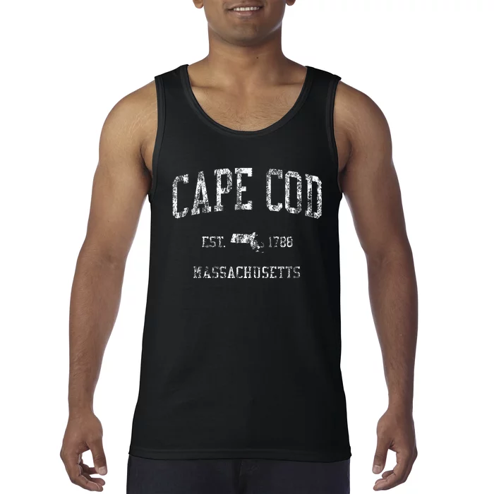 Cape Cod Massachusetts Vintage Sports Tank Top