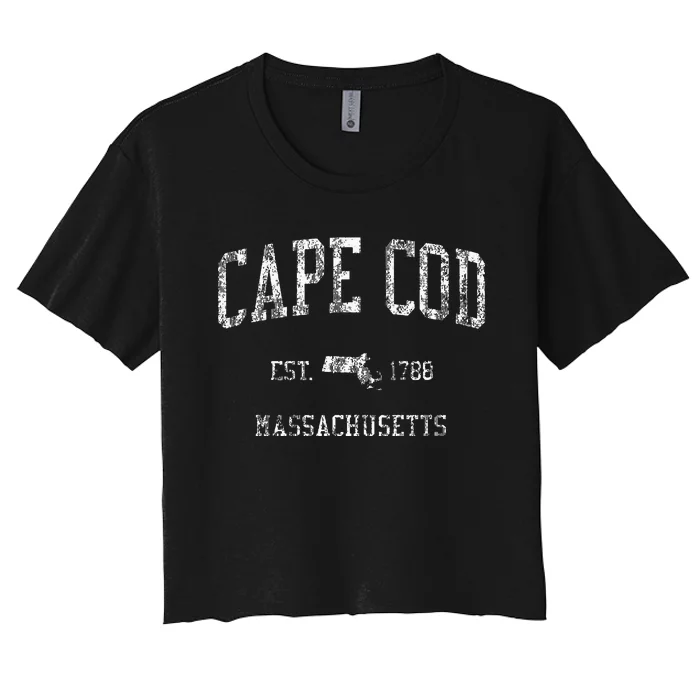 Cape Cod Massachusetts Vintage Sports Women's Crop Top Tee