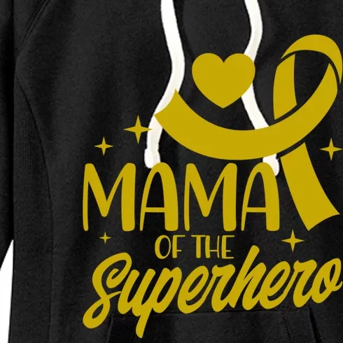 Childhood Cancer Mama Of A Superhero Ribbon Gift Women's Fleece Hoodie