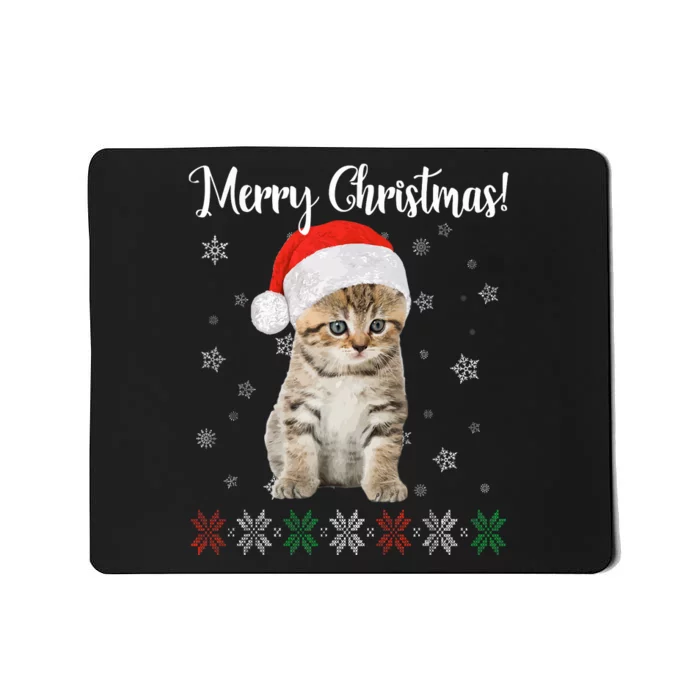 Christmas Cat Merry Christmas Mousepad