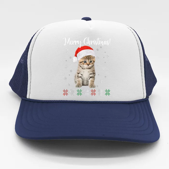 Christmas Cat Merry Christmas Trucker Hat