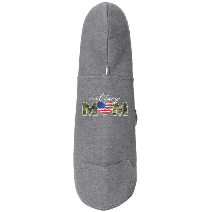 Cute Camouflage Military Mom American Flag Heart Doggie 3-End Fleece Hoodie